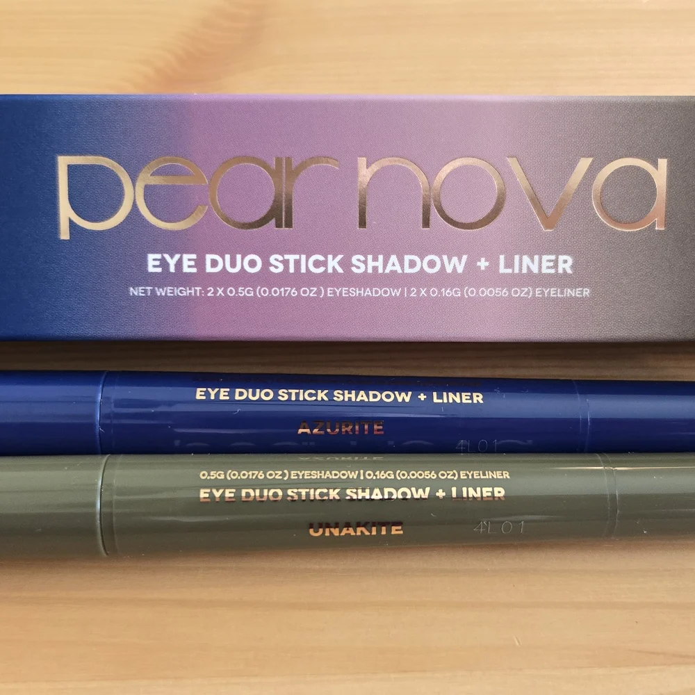 🟦🟩Azurite + Unakite: Pear Nova Eye Duo Stick Shadow + Liner Set